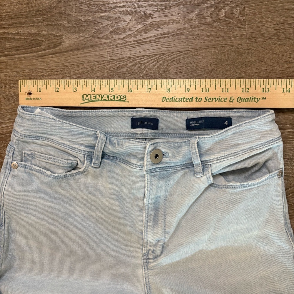 J Jill Jeans Womens Sz 4 Blue Light Wash Denim High Rise Cropped Stretch Preppy‍ - Picture 4 of 10